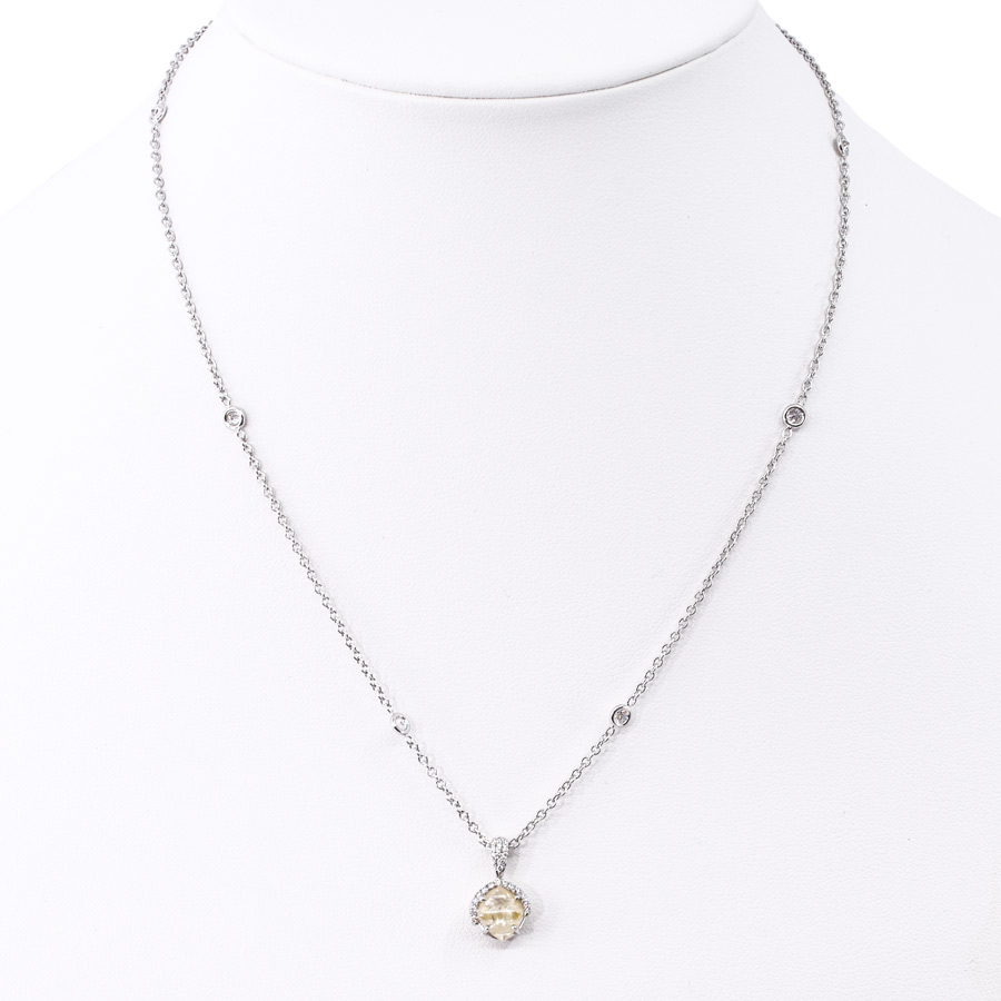 unsigned-18k-white-gold-raw-diamond-pendant-necklace-2