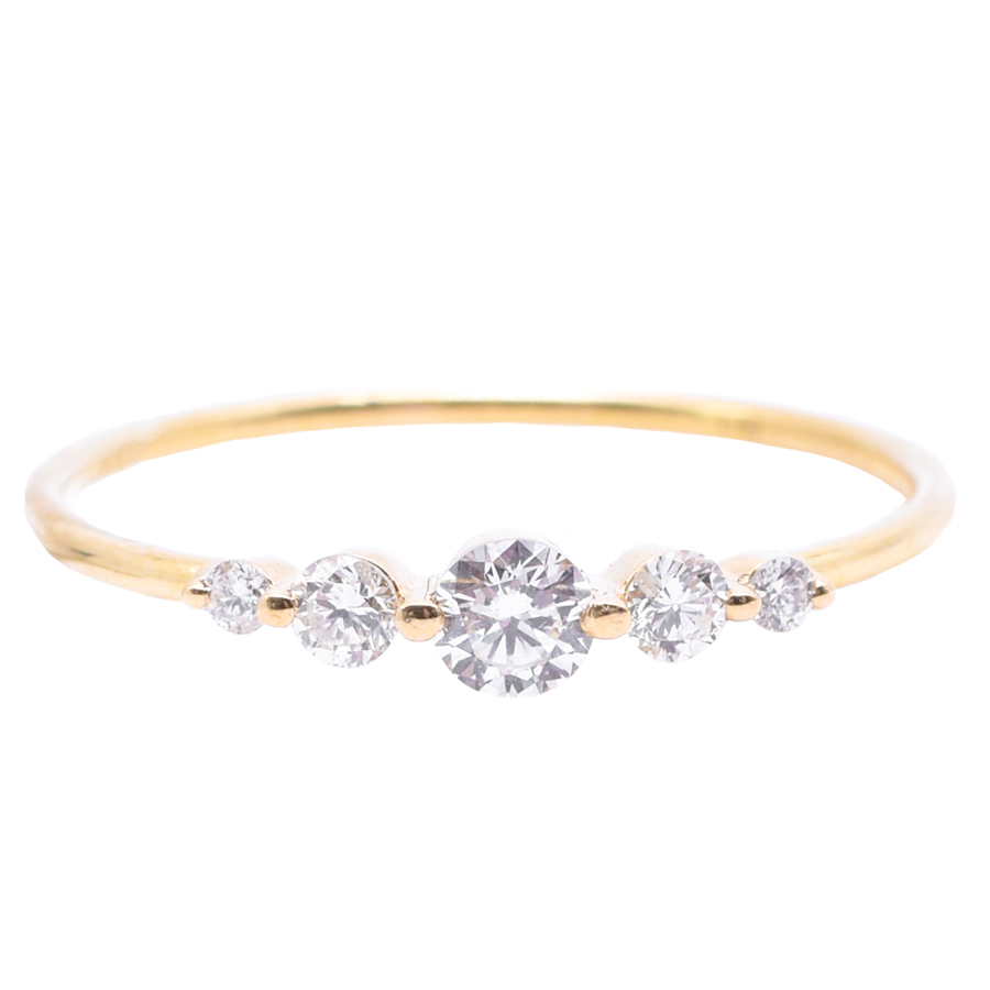 unsigned-minimalist-14k-yellow-gold-diamond-5-stone-ring-1