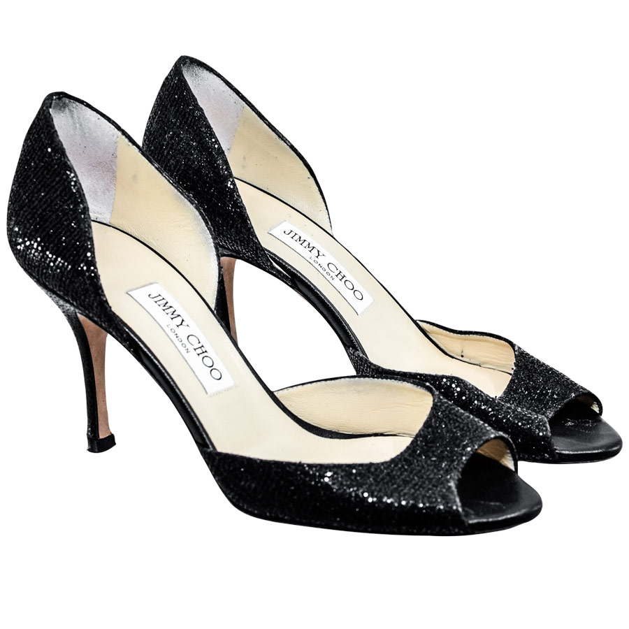 jimmychoo-black-sparkle-peeptoe-heels