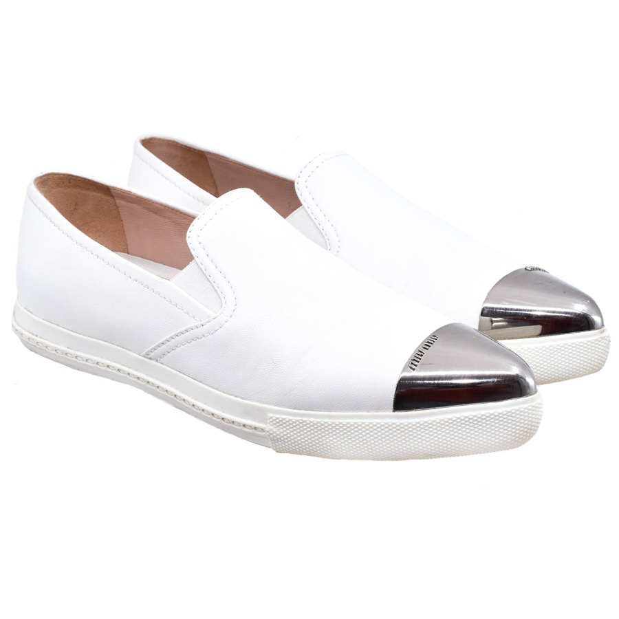 miumiu-white-leather-silver-toe-slipon-sneakers