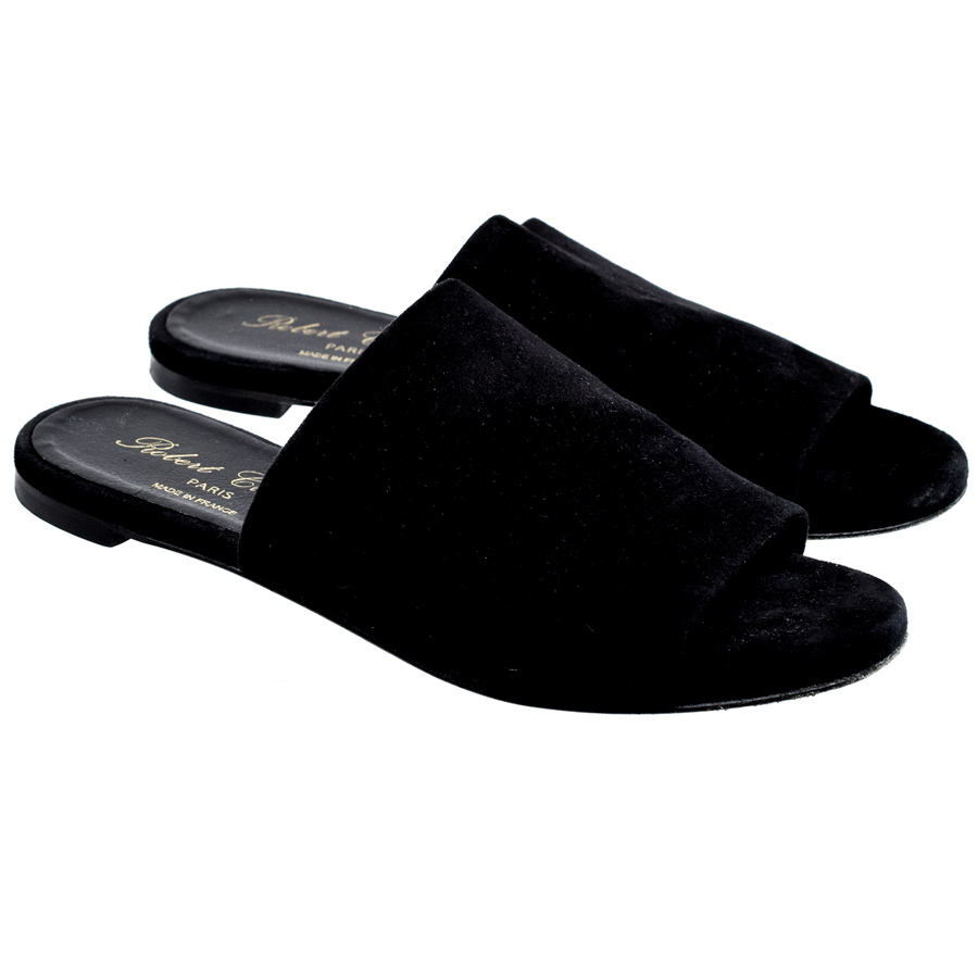robertclergerie-back-suede-slide-sandals
