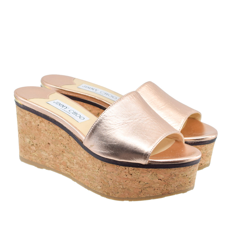 jimmychoo-pink-metallic-cork-heel-platform-shoes