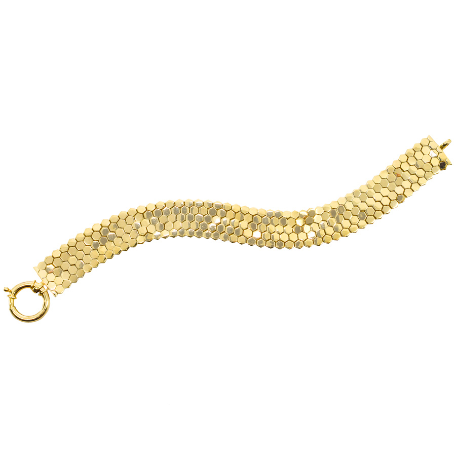 unsigned-14k-yellow-gold-honeycomb-bracelet-3