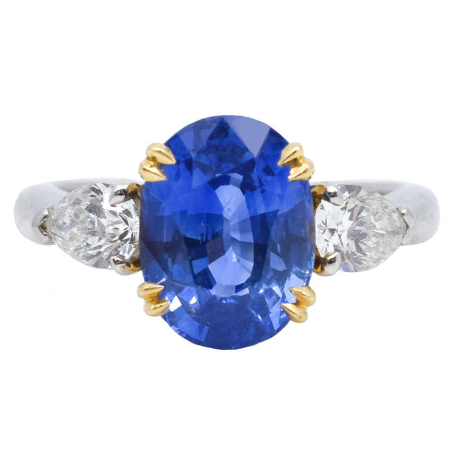 unsigned-18k-white-yellow-gold-sapphire-pear-diamond-ring-1