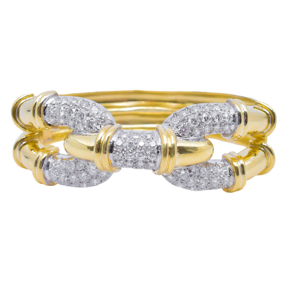unsigned-18k-yellow-gold-diamond-bambooish-bracelet