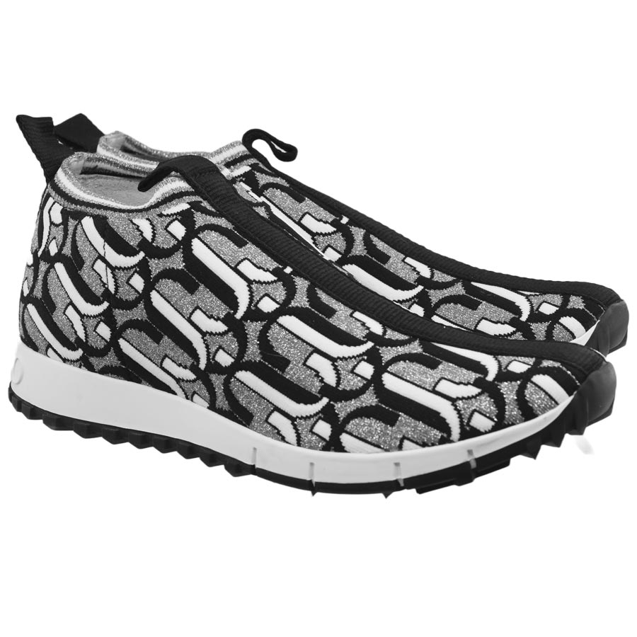 jimmychoo-silver-black-slipon-sneakers