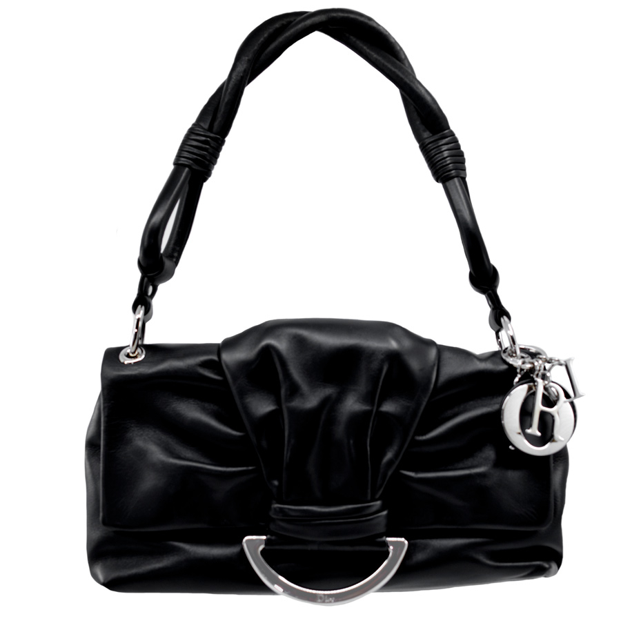 dior-black-leather-twist-handle-puff-shoulder-bag-1