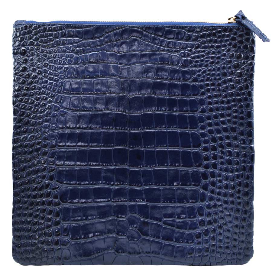 clarev-blue-croc-leather-pouch