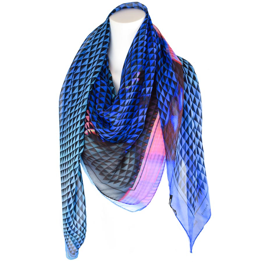 proenzashouler-triangle-blue-black-pink-chiffon-scarf