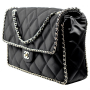chanel-black-nylon-quilted-chain-around-bag-2