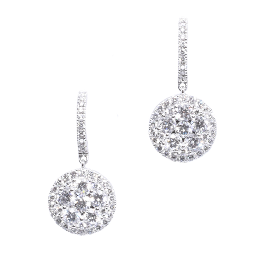unsigned-diamond-multistone-18k-white-gold-drop-circle-earrings-1