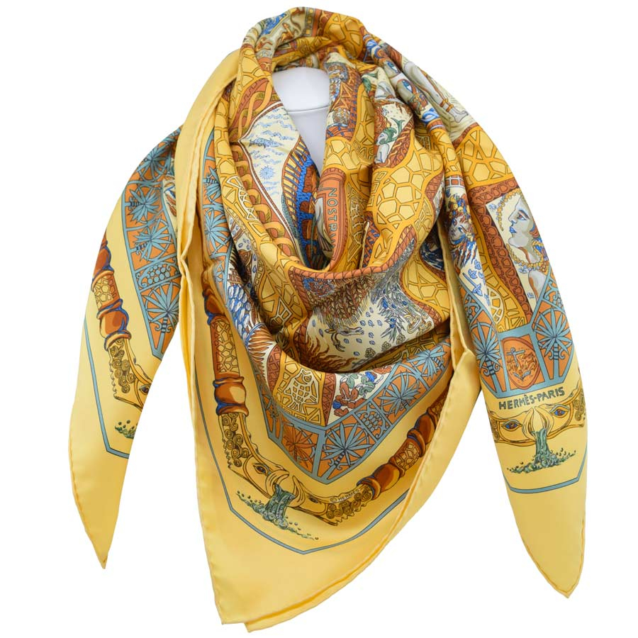 hermes-yellow-gods-silk-scarf