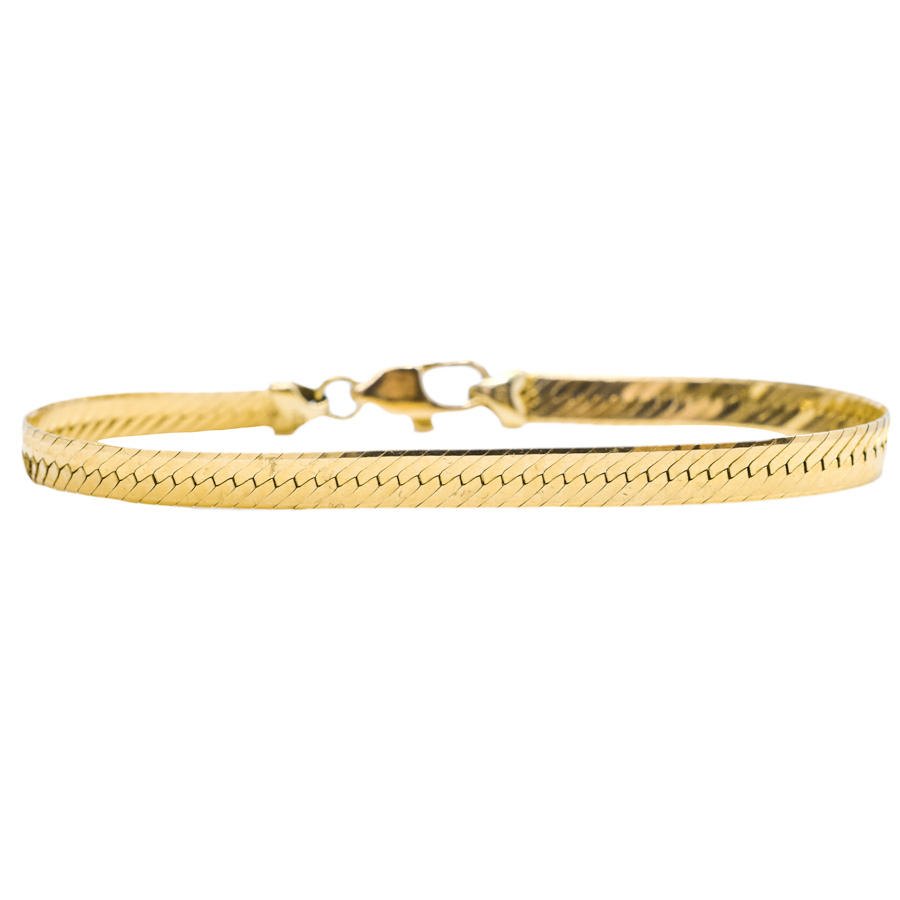 unsigned-14k-yellow-gold-herringbone-bracelet-1