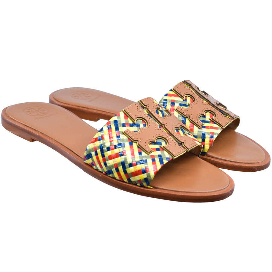 toryburch-multicolor-woven-slides