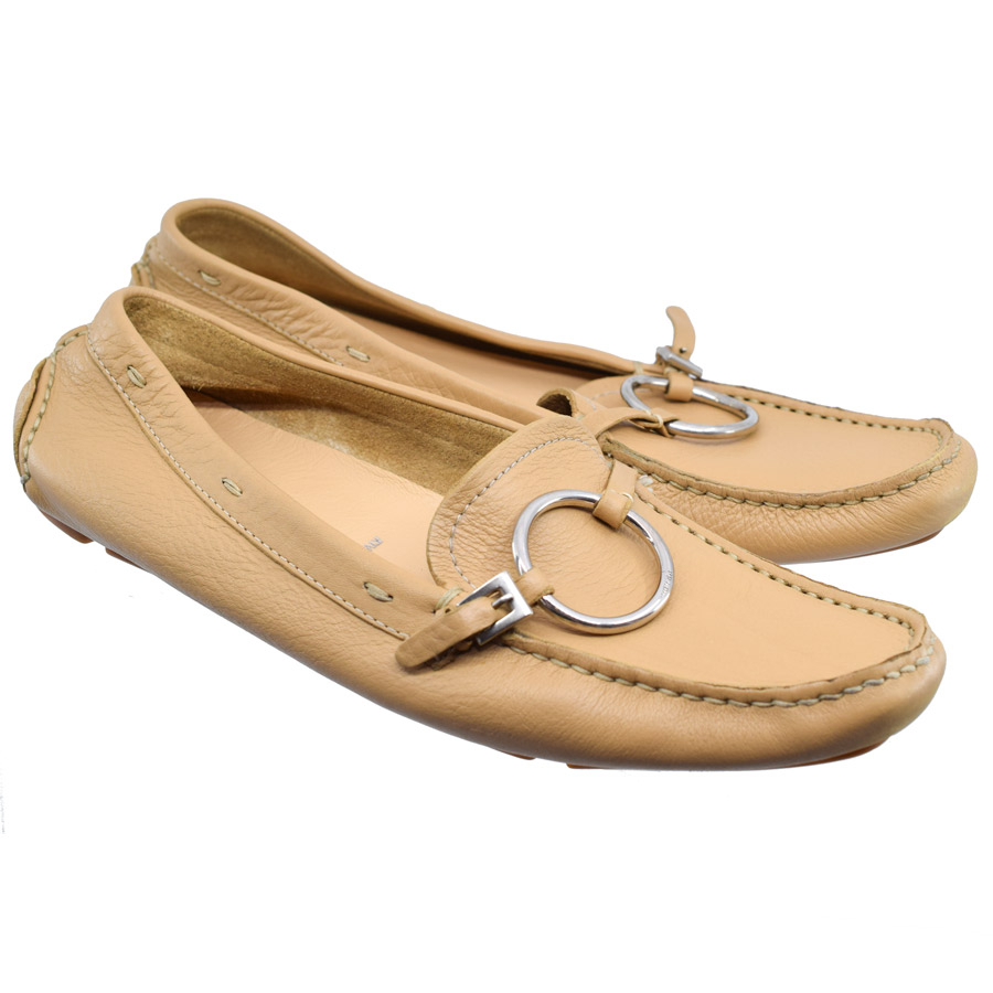 prada-tan-silver-ring-loafers