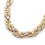 unsigned-18k-white-yellow-gold-byzantine-necklace-2