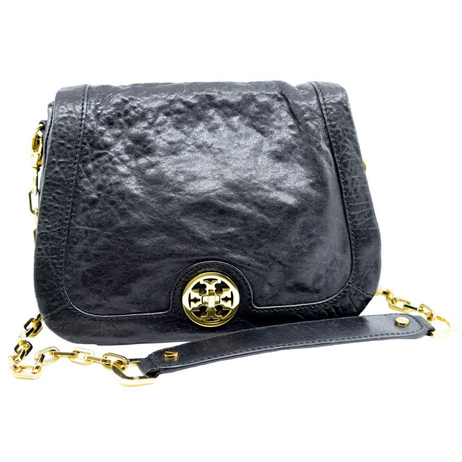 toryburch-black-crinkle-leather-chain-flap-bag-1