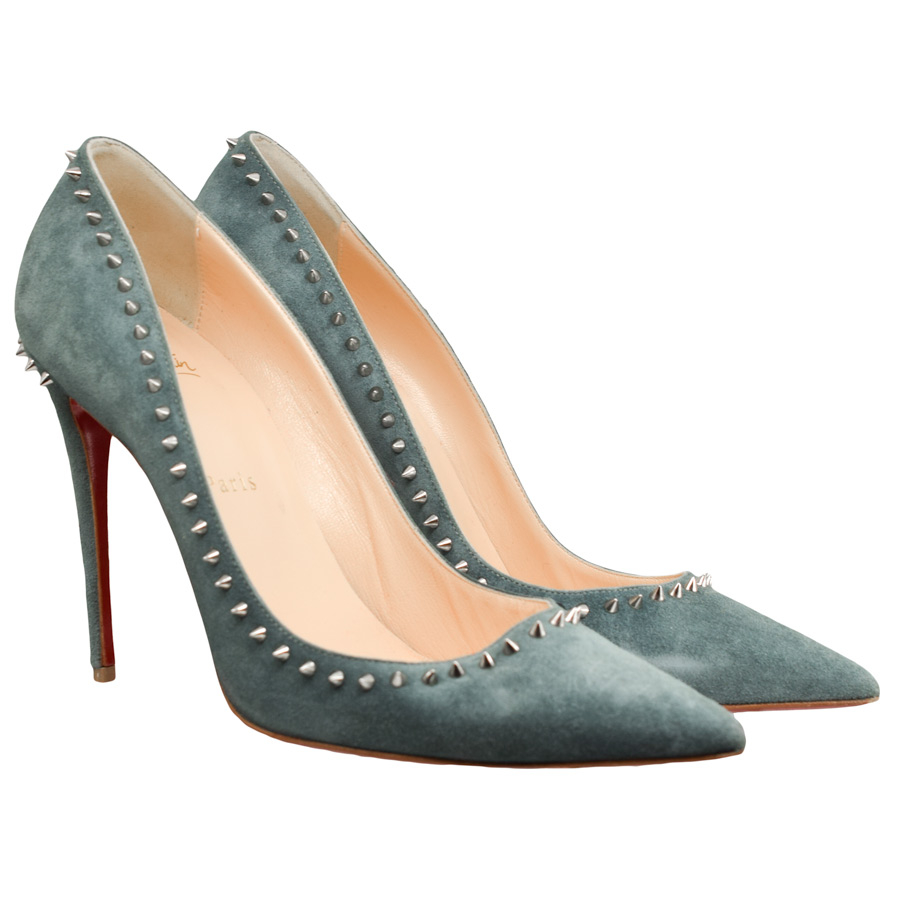 christianlouboutin-teal-suede-studded-heels