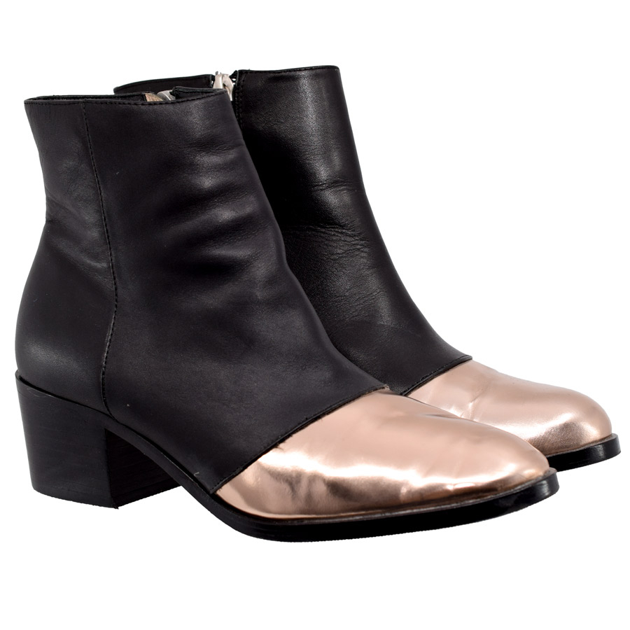 aska-black-leather-pink-gold-toe-booties