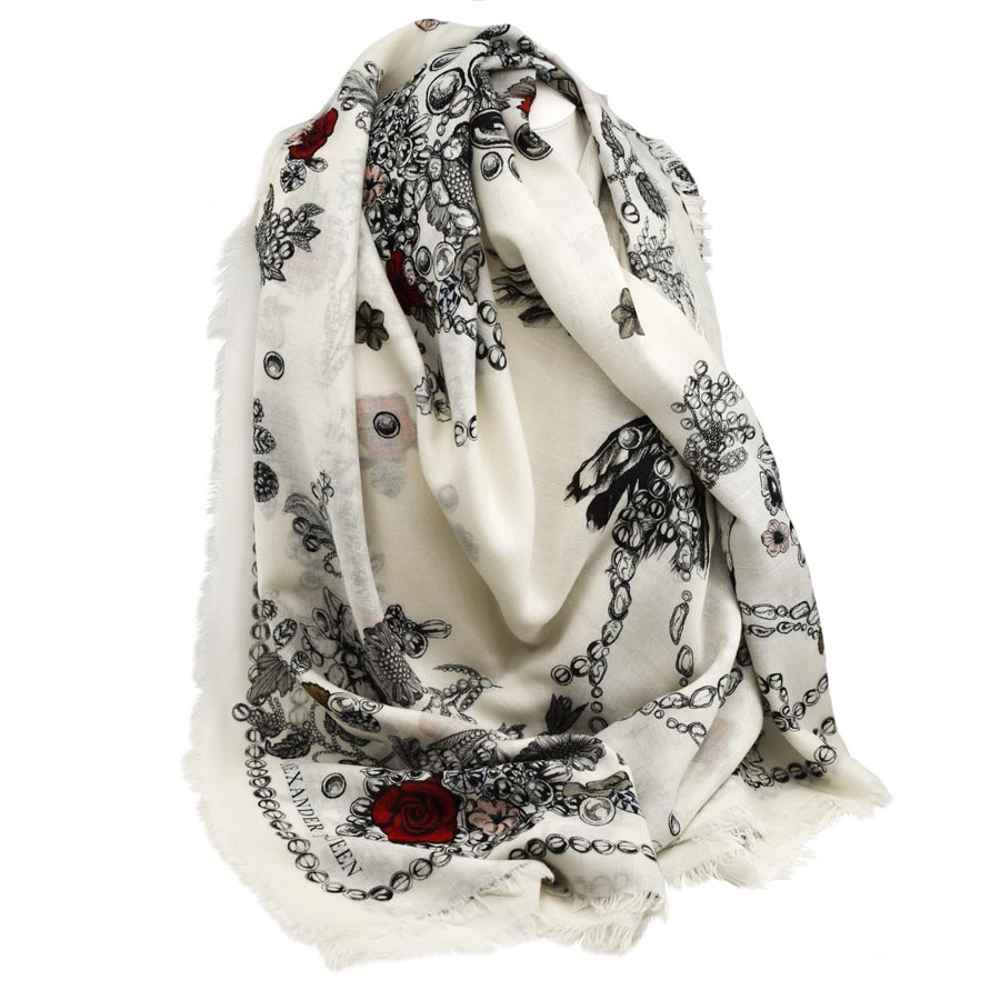 alexandermcqueen-white-black-red-scarf