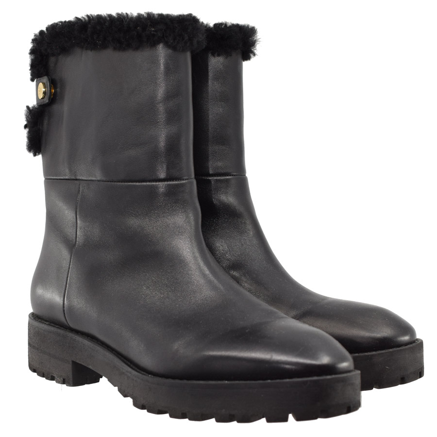 stuartweitzman-black-leather-fuzzy-boots