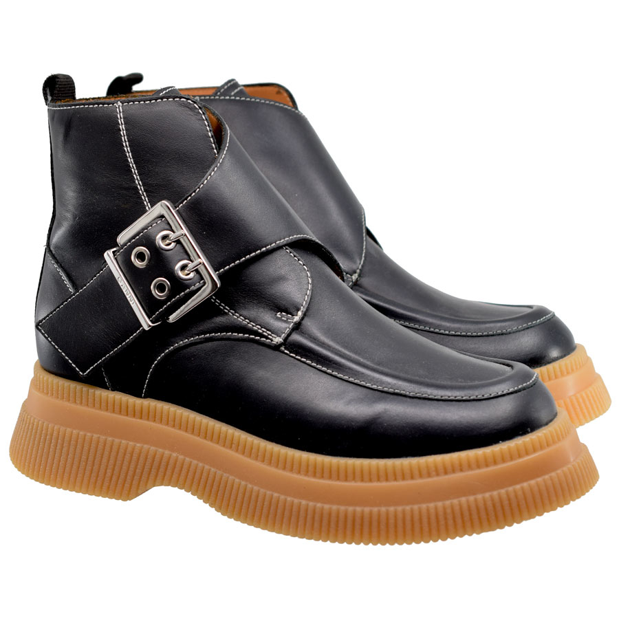 ganni-black-leather-buckle-rubber-bottom-platform-boots