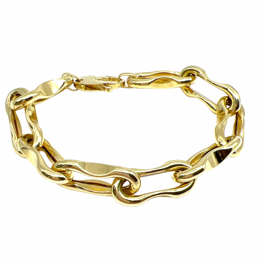 unsigned-14k-yellow-gold-wavy-link=bracelet
