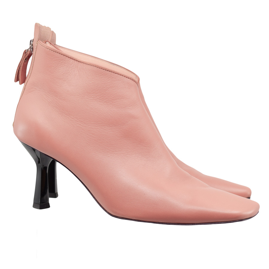 agl-pink-leather-heel-booties