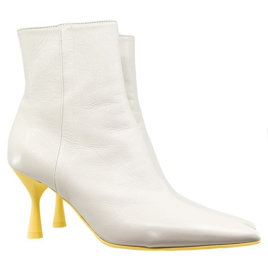 agl-white-leather-yellow-heel-booties-1