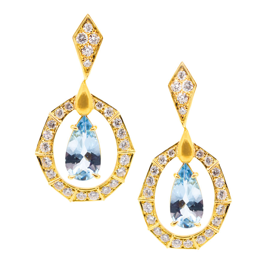 unsigned-18k-yellow-gold-diamond-aqua-teardrop-earrings-1