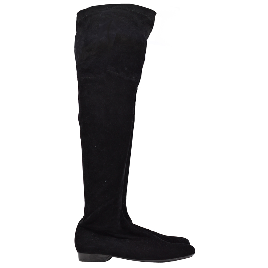 clergerie-black-suede-knee-boots