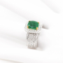 unsigned-18k-white-yellow-gold-emerald-diamond-cluster-ring-2