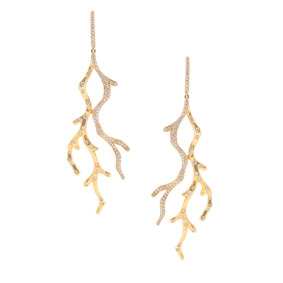 unsigned-14k-yellow-gold-diamond-branch-earrings-1
