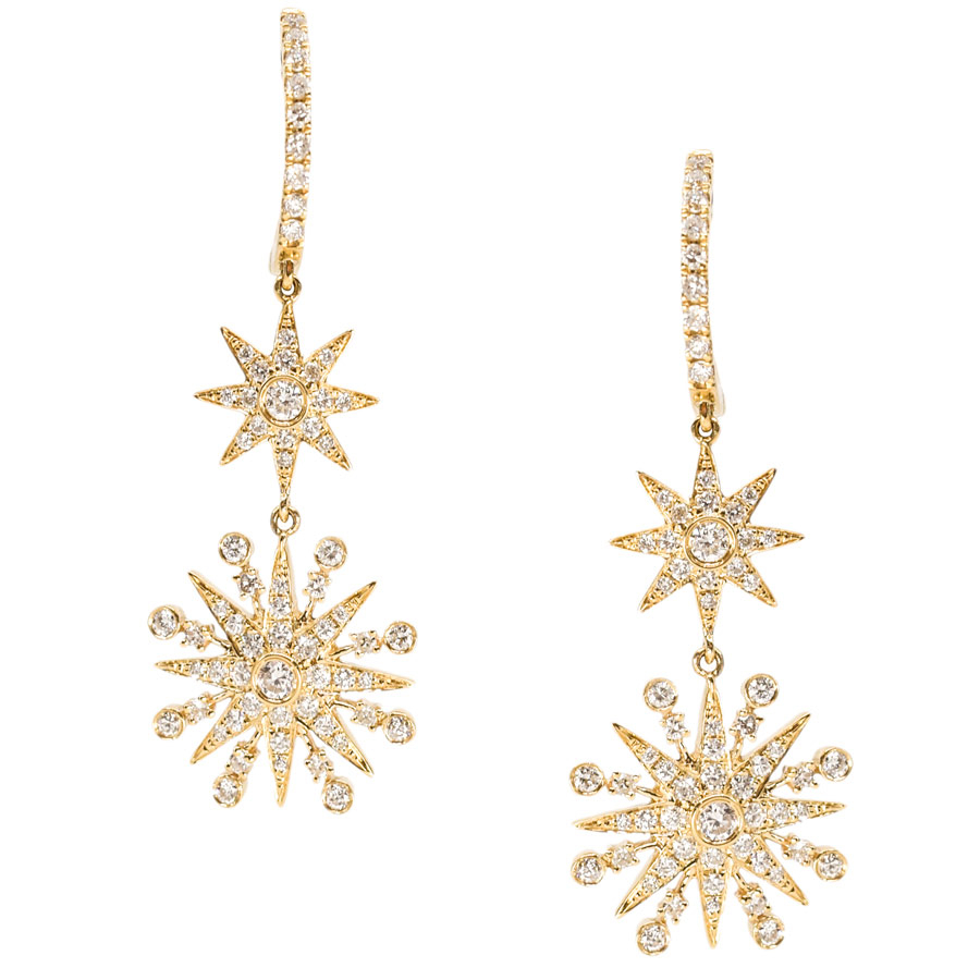unsigned-18k-yellow-gold-huggie-doulble-starburst-earrings-1