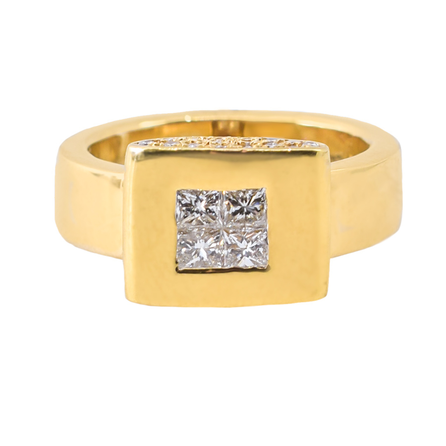 unsigned-18k-yellow-gold-square-princess-diamond-ring-1 - Copy