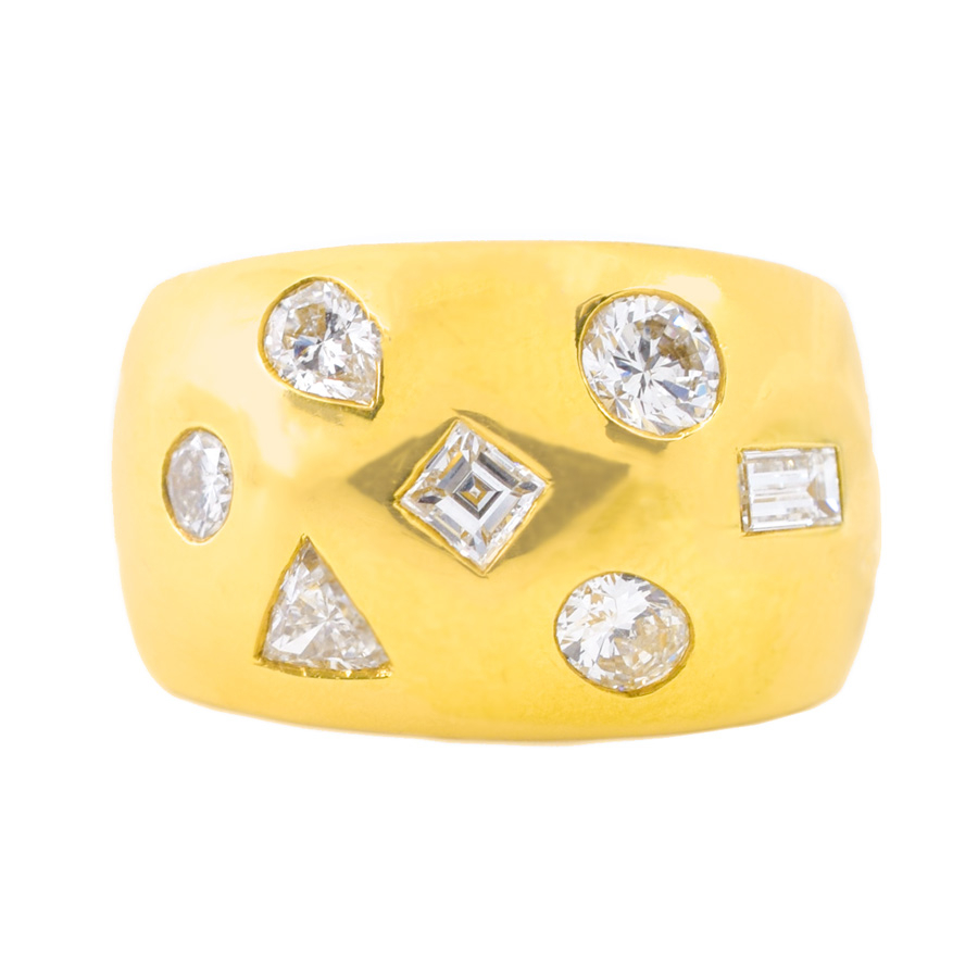 unsigned-18k-yellow-gold-multishape-diamond-dome-ring-2