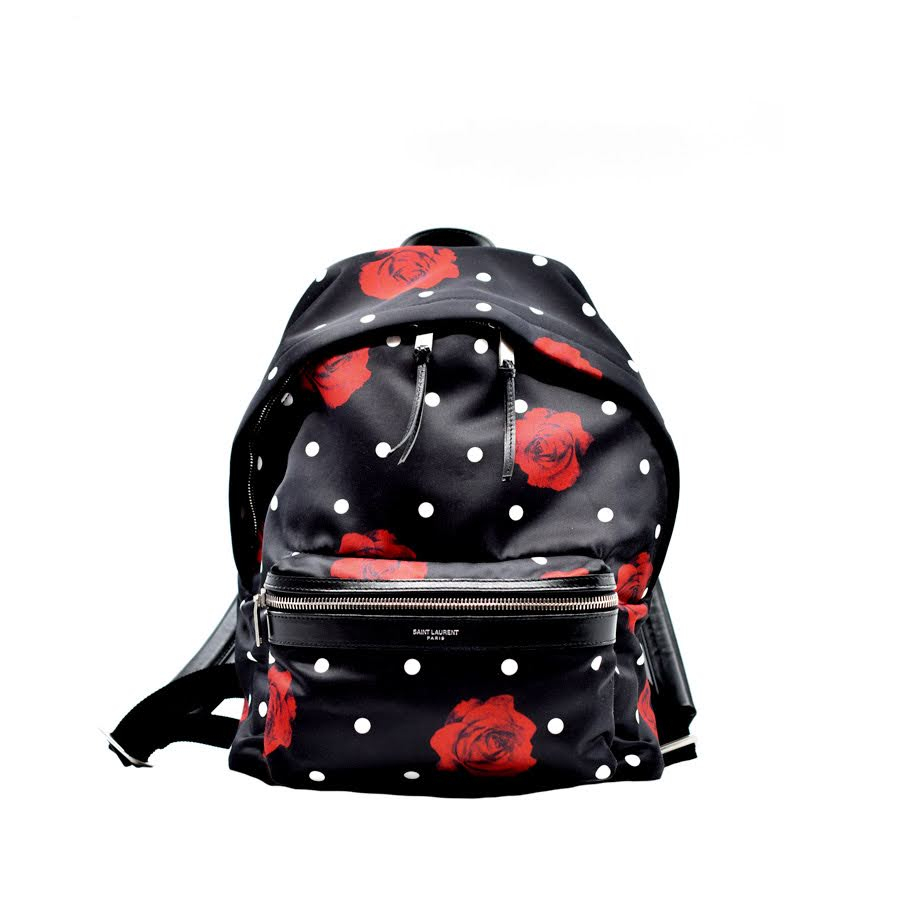 saintlaurent-black-white-polka-dot-rose-backpack-1