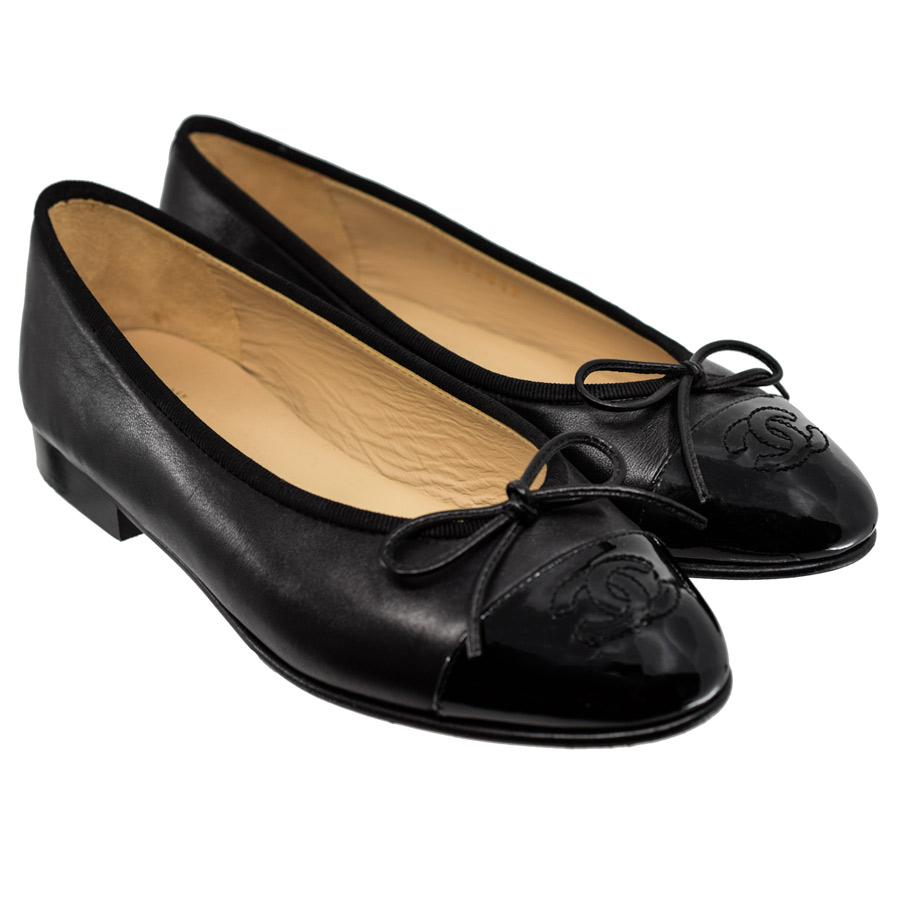 chanel-leather-patent-toe-flats