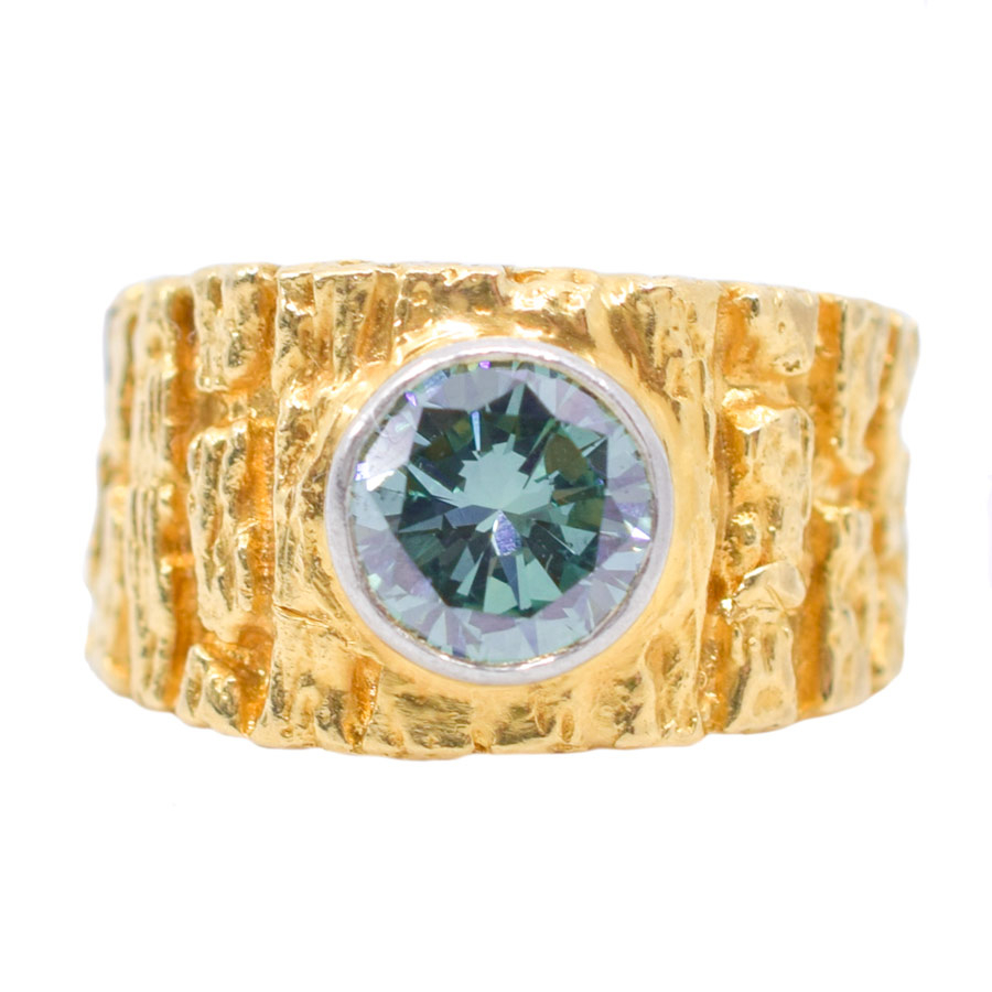 unsigned-textured-18k-yellow-gold-aqua-ring-1
