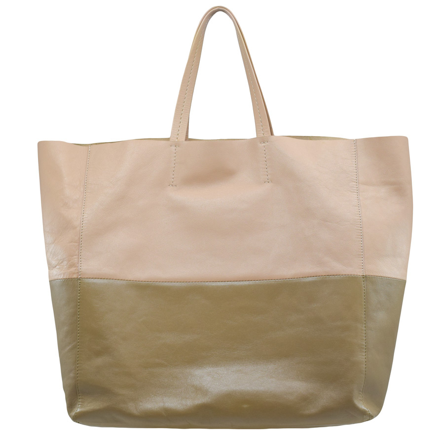 celine-tan-olive-leather-tote-bag-1