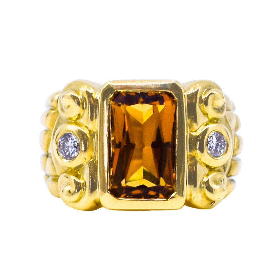 unsigned-18k-yellow-gold-citrine-diamond-side-carved-decorative-ring-1