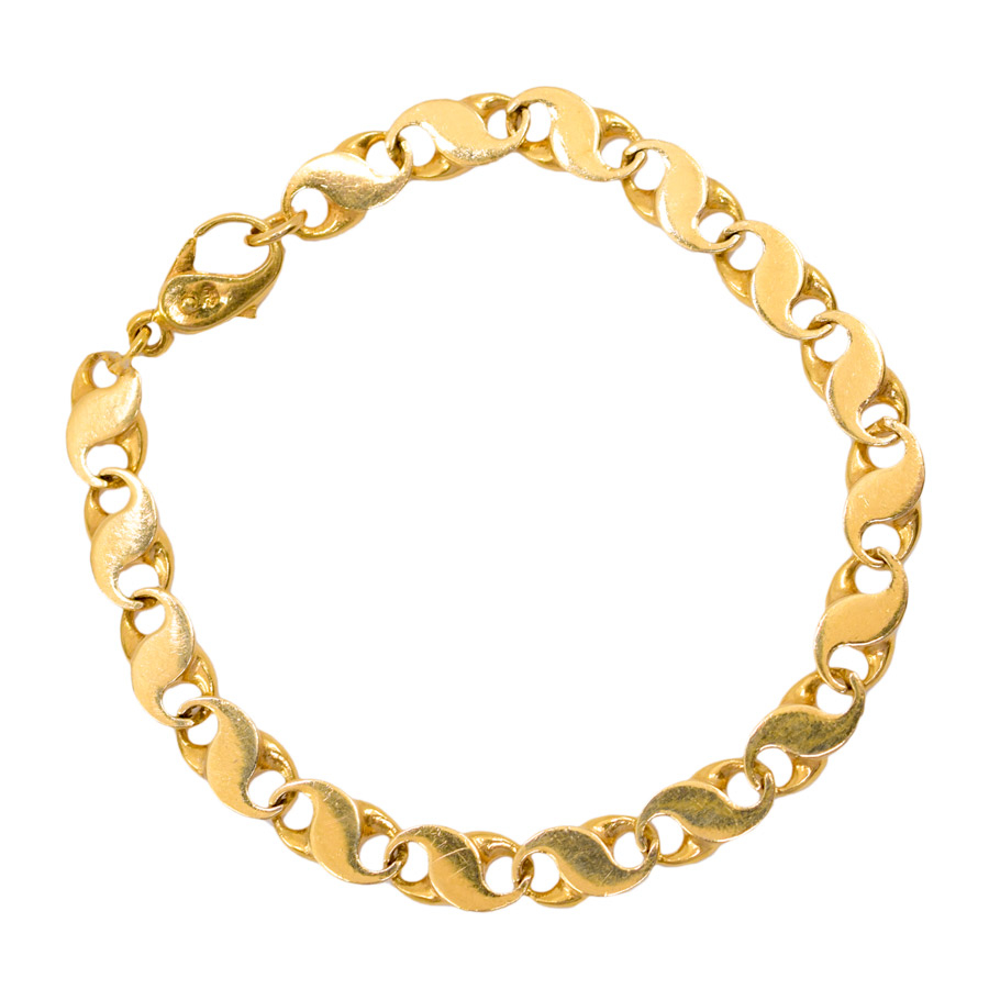unsigned-18k-yellow-gold-infinity-link-bracelet-1