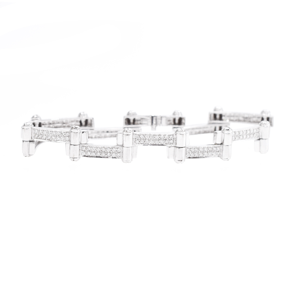 unsigned-18k-white-gold-diamond-bar-hinge-bracelet-1