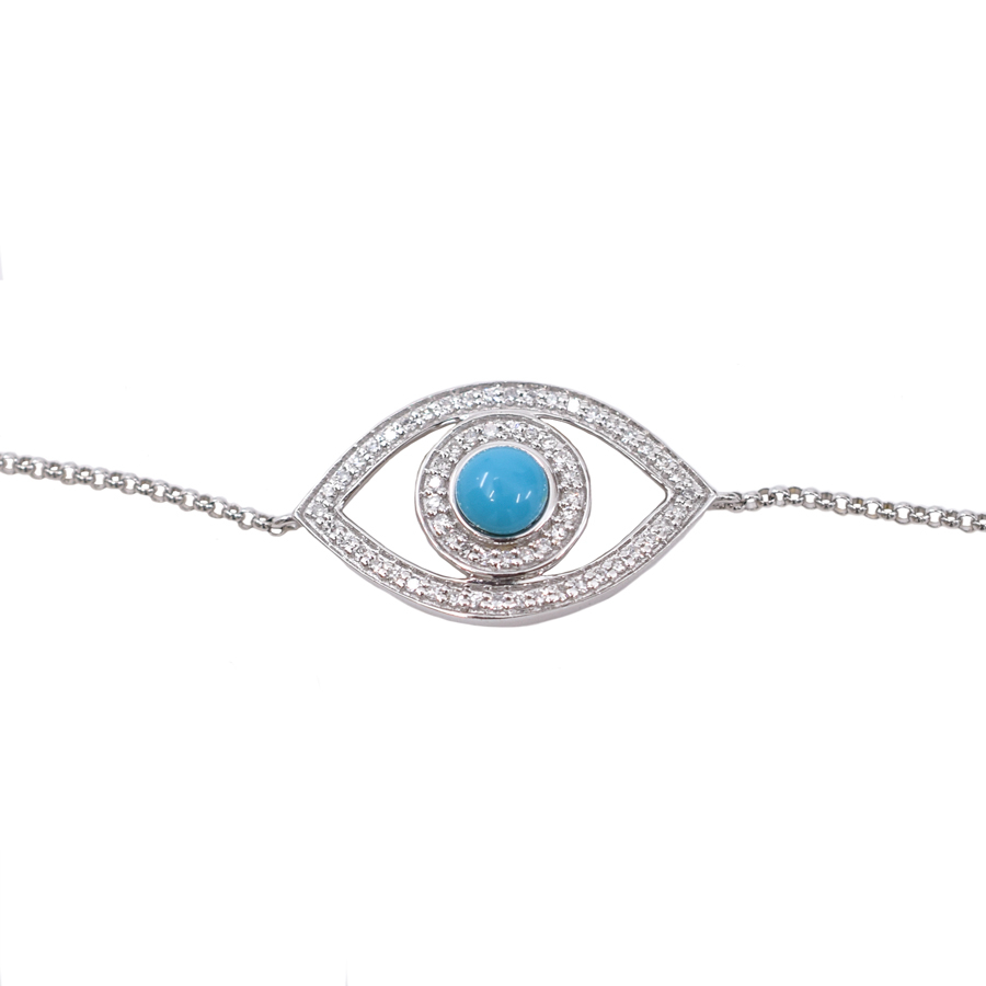 unsigned-18k-white-gold-diamond-turquoise-evil-eye-bracelet-1