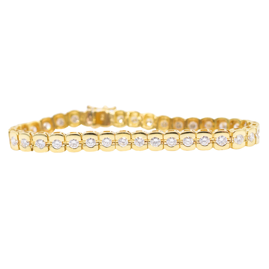 unsigned-18k-yellow-gold-diamond-squared-tennis-bracelet-1
