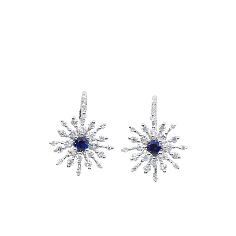 unsigned-18k-white-gold-sapphire-starburst-drop-diamond-earrings-1