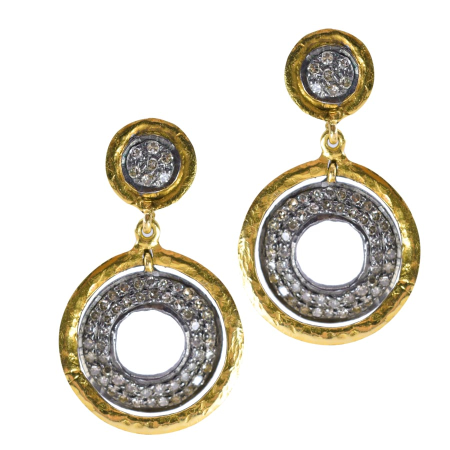 unsigned-14k-champagne-diamond-circle-drop-earrings-1