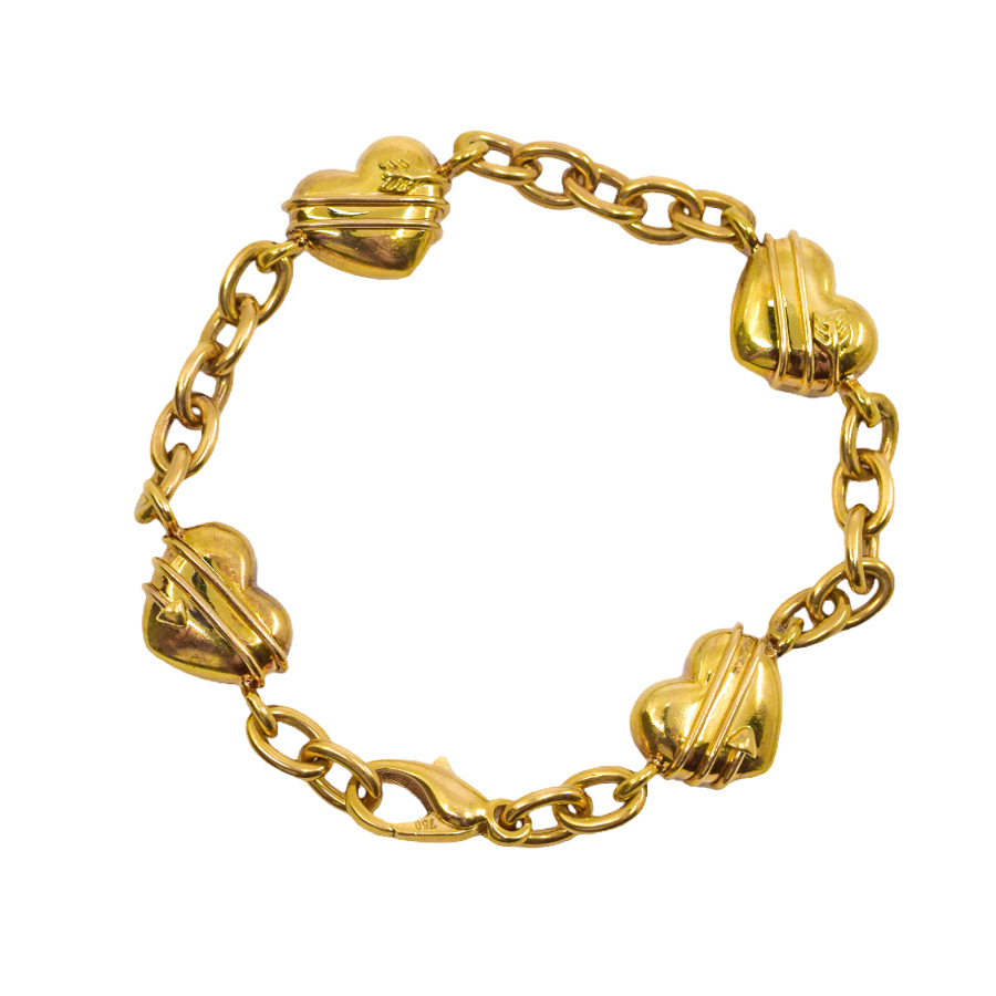 tiffany-18k-yellow-gold-heart-link-bracelet-1