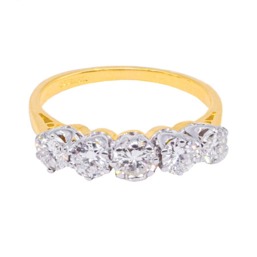 unsigned-gold-platinum-five-stone-ring-1