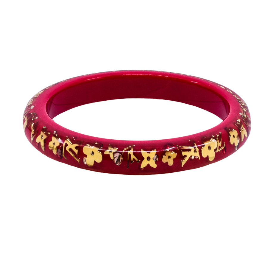 louisvuitton-red-gold-flake-thin-resin-bracelet-1